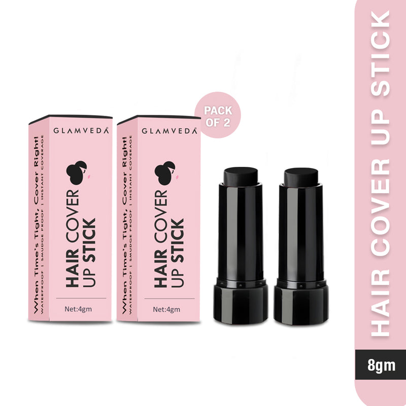Glamveda Hair Cover-Up Stick | Instant Hairline & Root Filler – Black 4gm