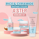 Glamveda Korean Glass Skin Rice & Ceramide 4 Step Gift Box | Face wash, Serum, Under-eye cream, Moisturizer