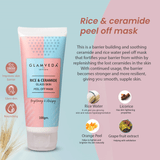 Glamveda Rice & Ceramide Korean Glass Skin Combo Gift Pack | Skin Brightening & Anti Dullness | Face Wash, Facial Kit & Peel Off Mask