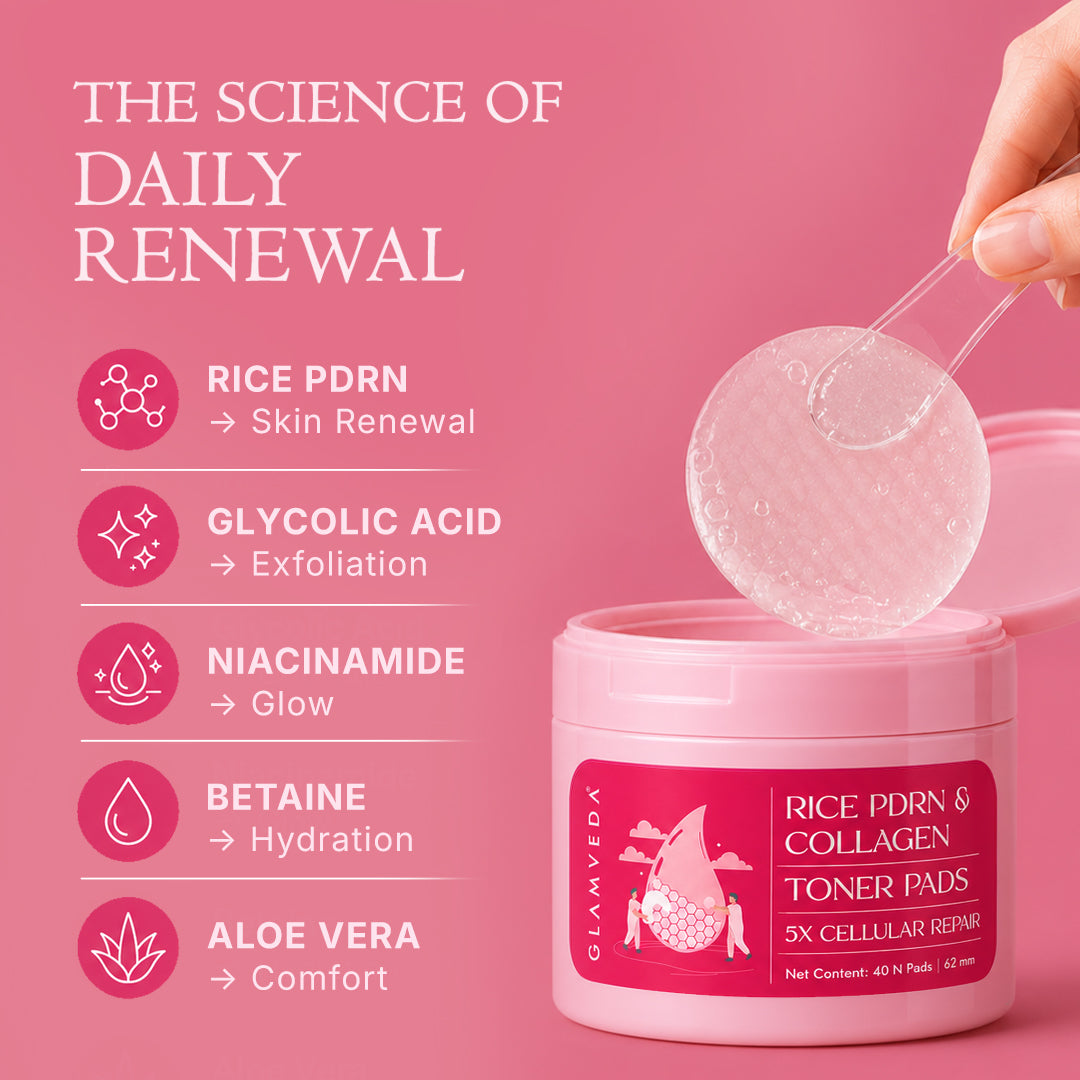 Rice PDRN Toner Pads with Glycolic Acid & Niacinamide | 40 Pads