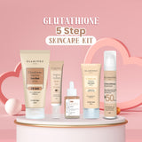 Glamveda Glutathione Skin Brightening and Lightening Combo | 5-Step Skincare Set For Glowing Skin |  ( Face Wash + Face Cream + Sunscreen + Serum + Under Eye Cream )