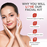 Glamveda Red Wine Advance Anti Ageing Facial Kit | 6 Steps Facial | 240 gm