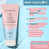 Glamveda Korean Glass Skin Rice & Ceramide 4 Step Gift Box | Face wash, Serum, Under-eye cream, Moisturizer