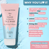 Glamveda Korean Glass Skin Rice & Ceramide Morning 4 Step Gift Box | Face Wash, Serum, Moisturizer & Sunscreen
