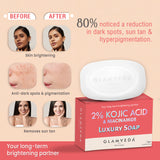 Glamveda 2% Kojic Acid Soap with Niacinamide For Pigmentation, Uneven Skin Tone