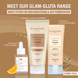 Glamveda Glutathione Skin Perfecting Brightening & Dark Spots Removal 3 Steps Skincare Routine ( Face Wash + Face Cream + Face Serum )