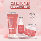 Glamveda 2% Kojic Acid Skincare Routine – Facewash, Serum & Cream for Pigmentation |Dark Spot Treatment & Skin Brightening