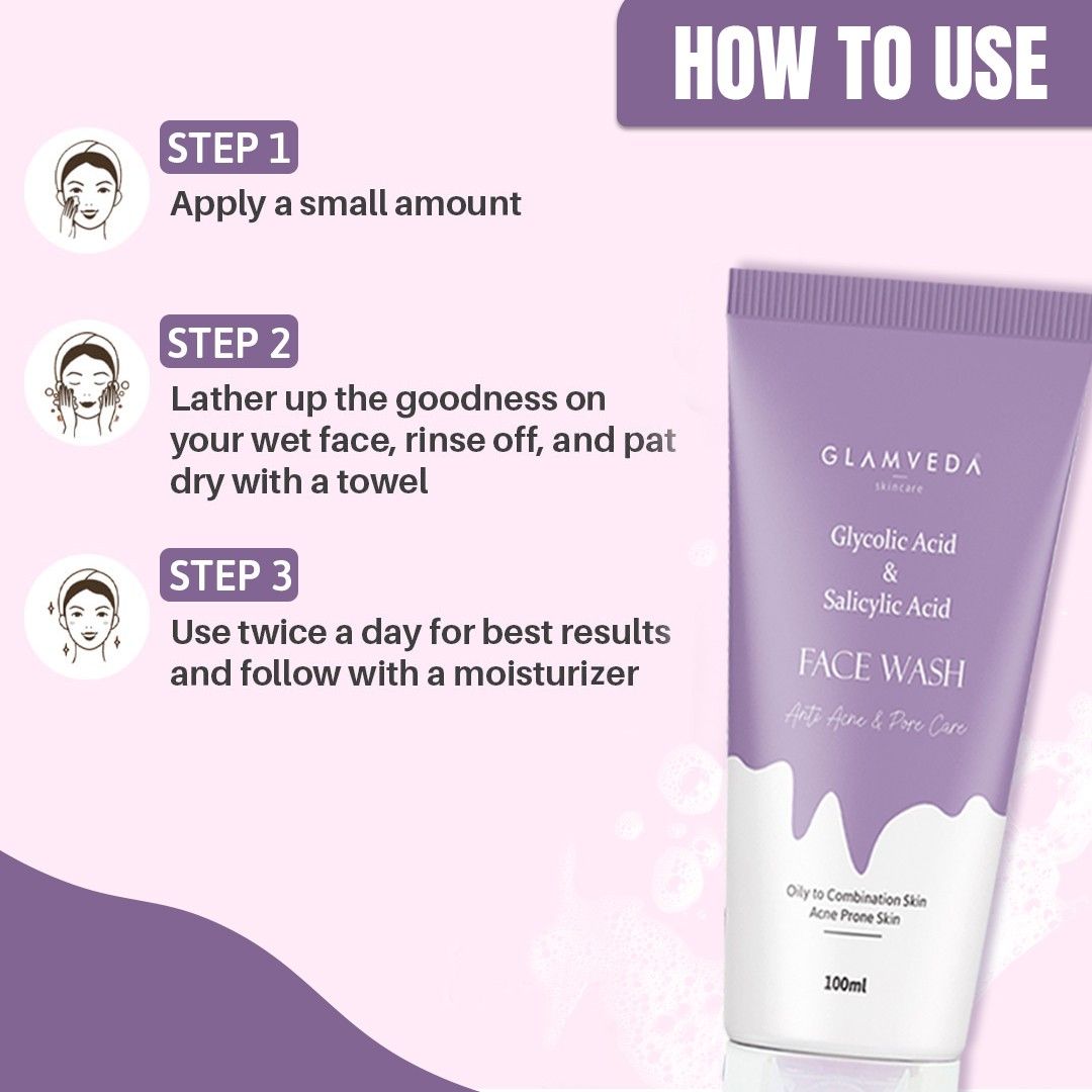Glycolic acid & Salicylic Acid Anti Acne face wash
