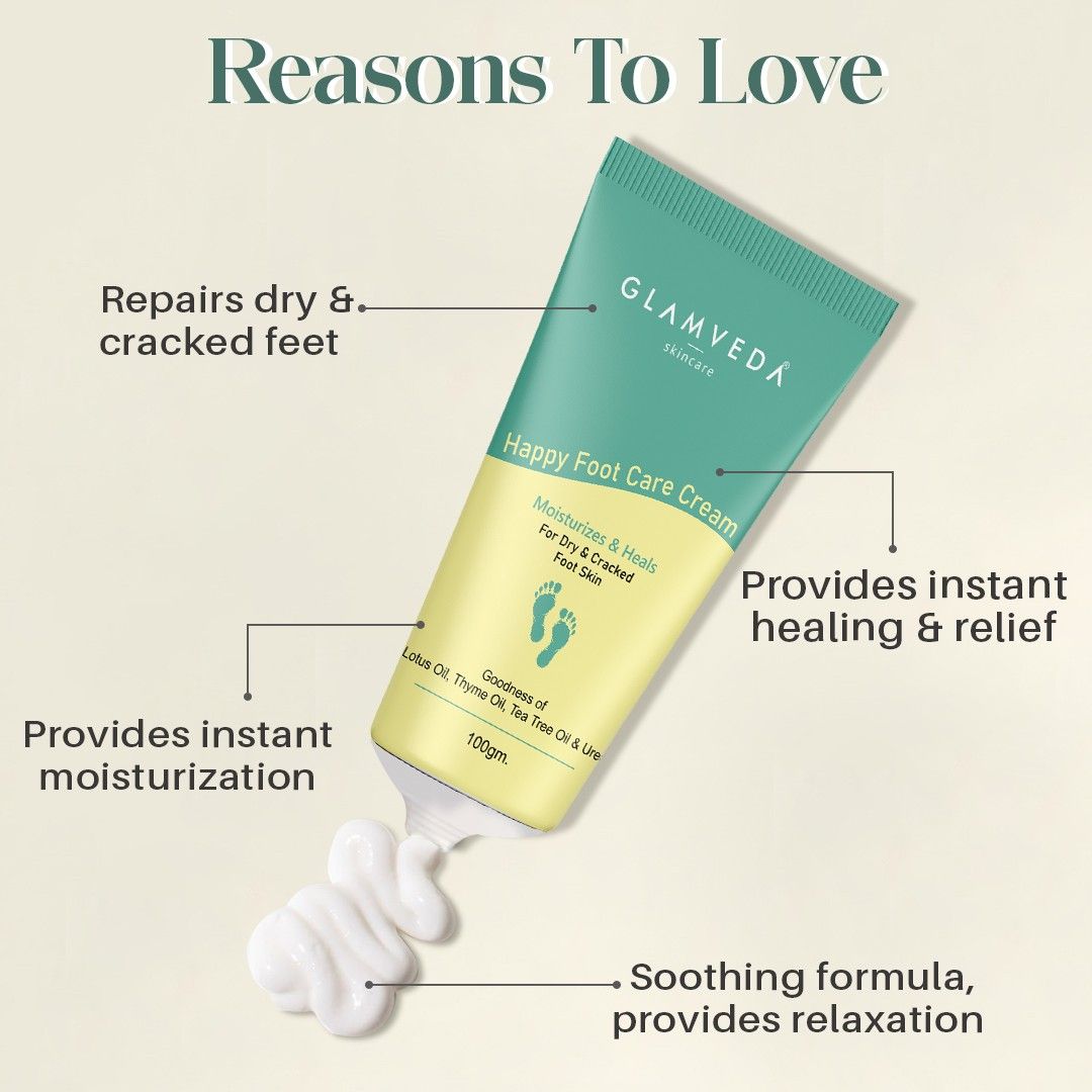 Glamveda Happy Foot Care Cream for Cracked Heels | Nourishment & Hydration