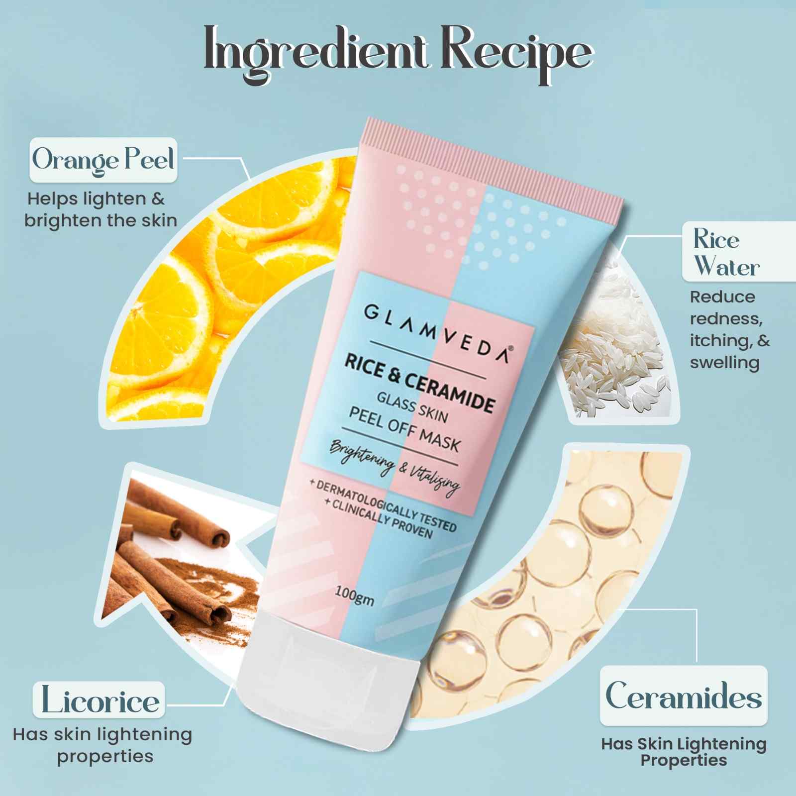 Glamveda Rice & Ceramide Glass Skin Peel off Mask
