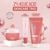 Glamveda 2% Kojic Acid Skincare Trio – Facewash, Spot Corrector & Cream for Dark Spot Removal, Pigmentation, Acne Marks & Uneven Tone