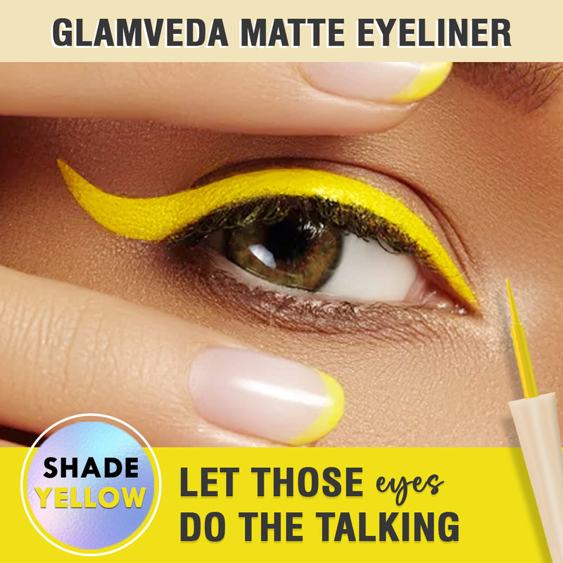 Glamveda Super Matte Liquid Eyeliner Intense Yellow