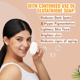 Glamveda Glutathione Skin Lightening & Whitening Soap with Kojic Acid Pack of 2