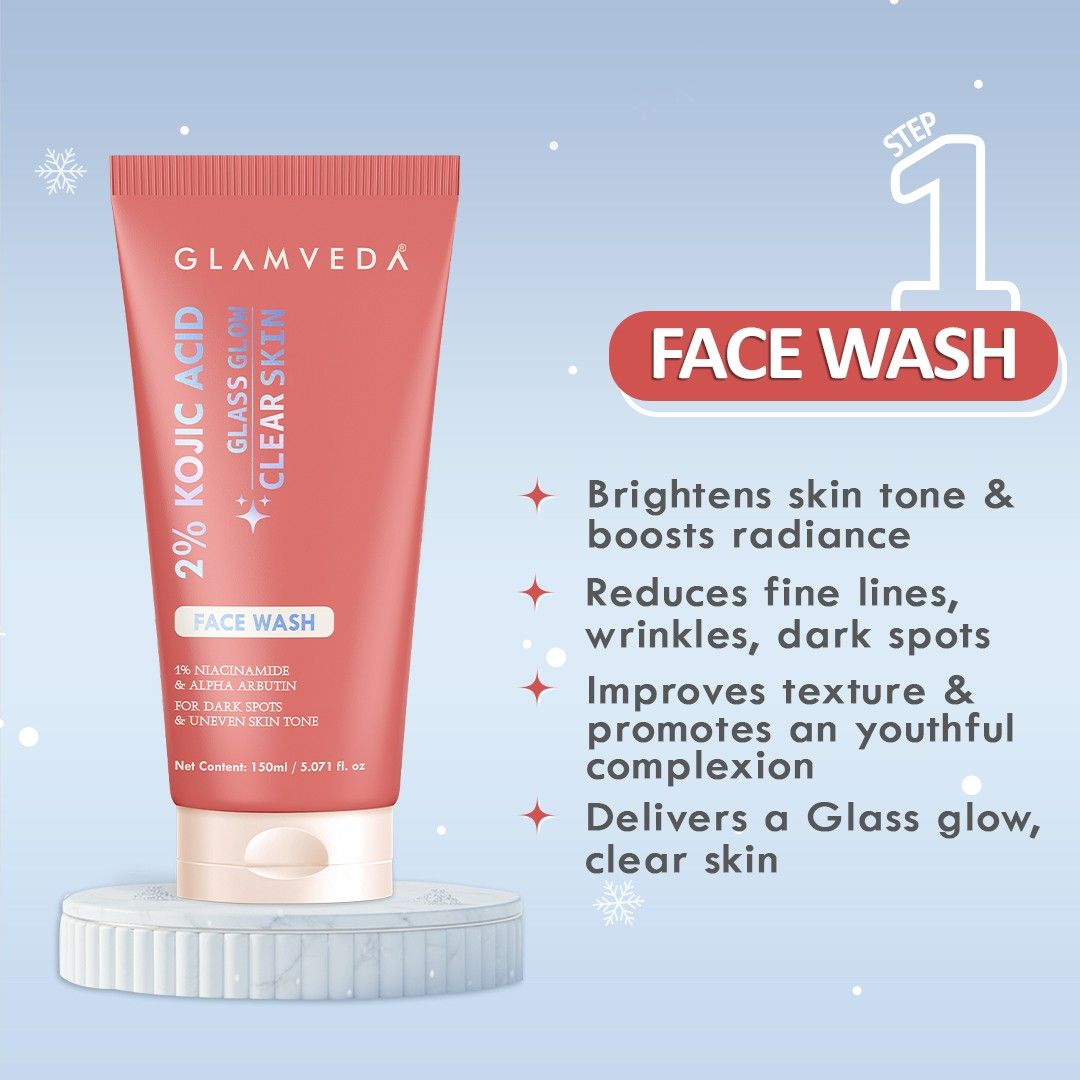 2% Kojic Acid 6-Step Skincare Routine-  Facewash, Spot Corrector, Serum, BB Cream(Dark), Cream & Lotion