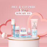 Glamveda Korean Glass Skin Rice & Ceramide 6 Step Gift Box | Face wash, Toner, Serum, Under eye cream, Moisturizer & Sunscreen