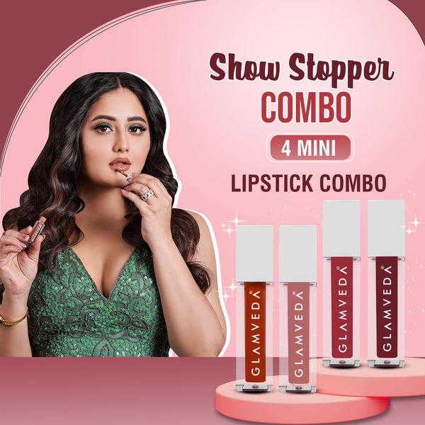 Glamveda X Rashami Desai Mini Liquid Lipstick Show Stopper Combo 4.8ml