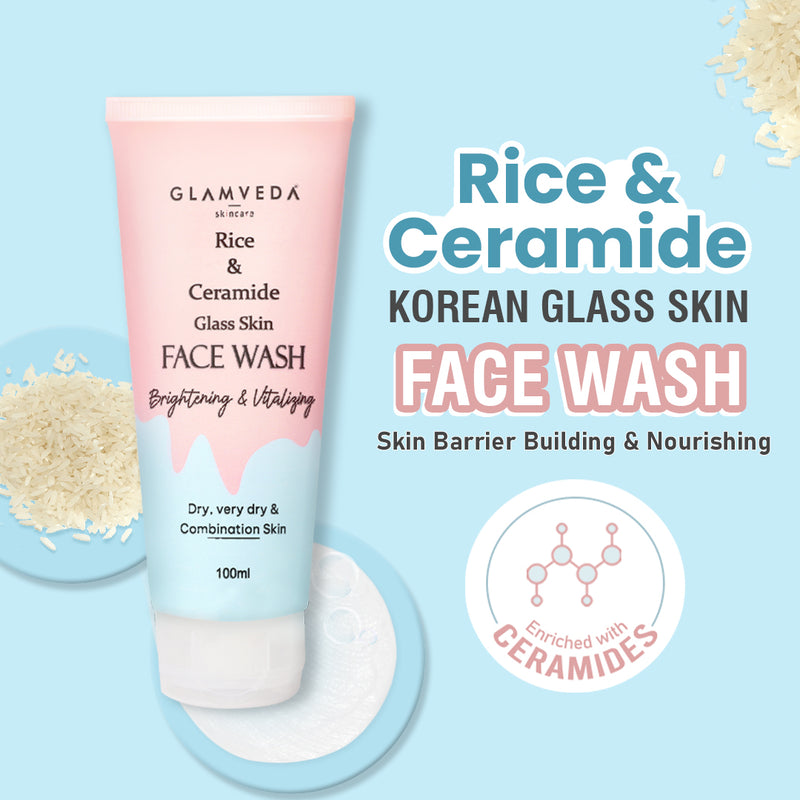 Glamveda Rice & ceramide Glass Skin Face Wash