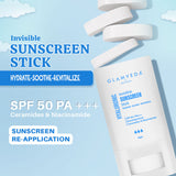 Glamveda Hyaluronic Invisible Sunscreen Stick With Ceramides SPF 50/PA+++ for Easy Reapplication & No White Cast