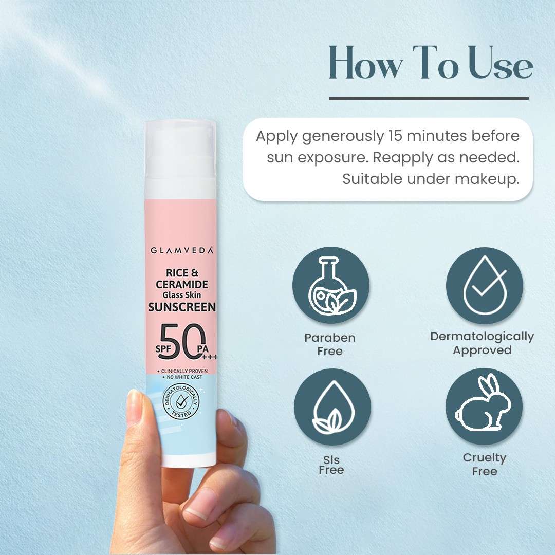 Korean Glass Skin Rice & Ceramide Dewy Sunscreen SPF 50 PA+++