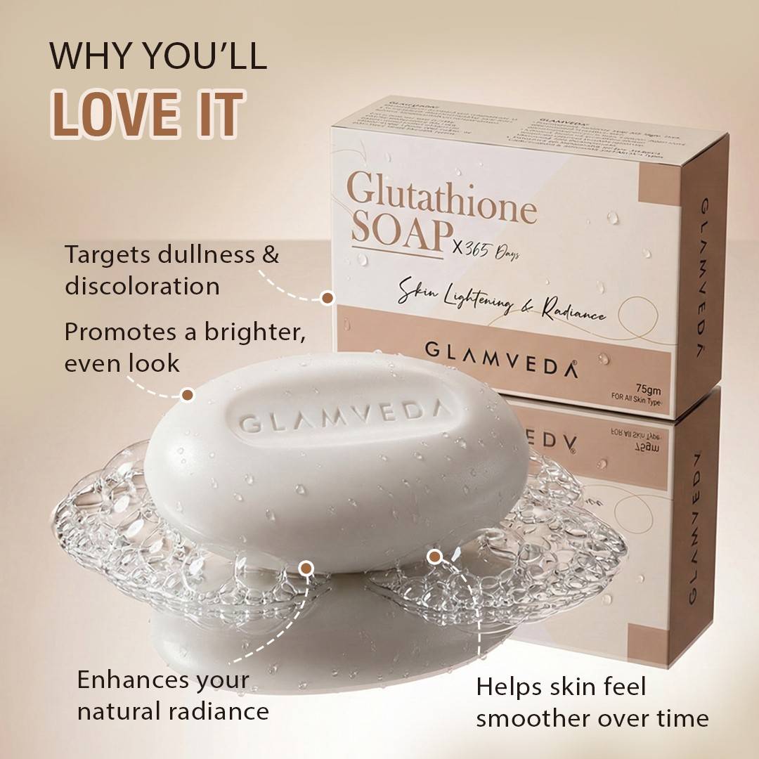 Glamveda Glutathione Skin Lightening & Whitening Soap with Kojic Acid