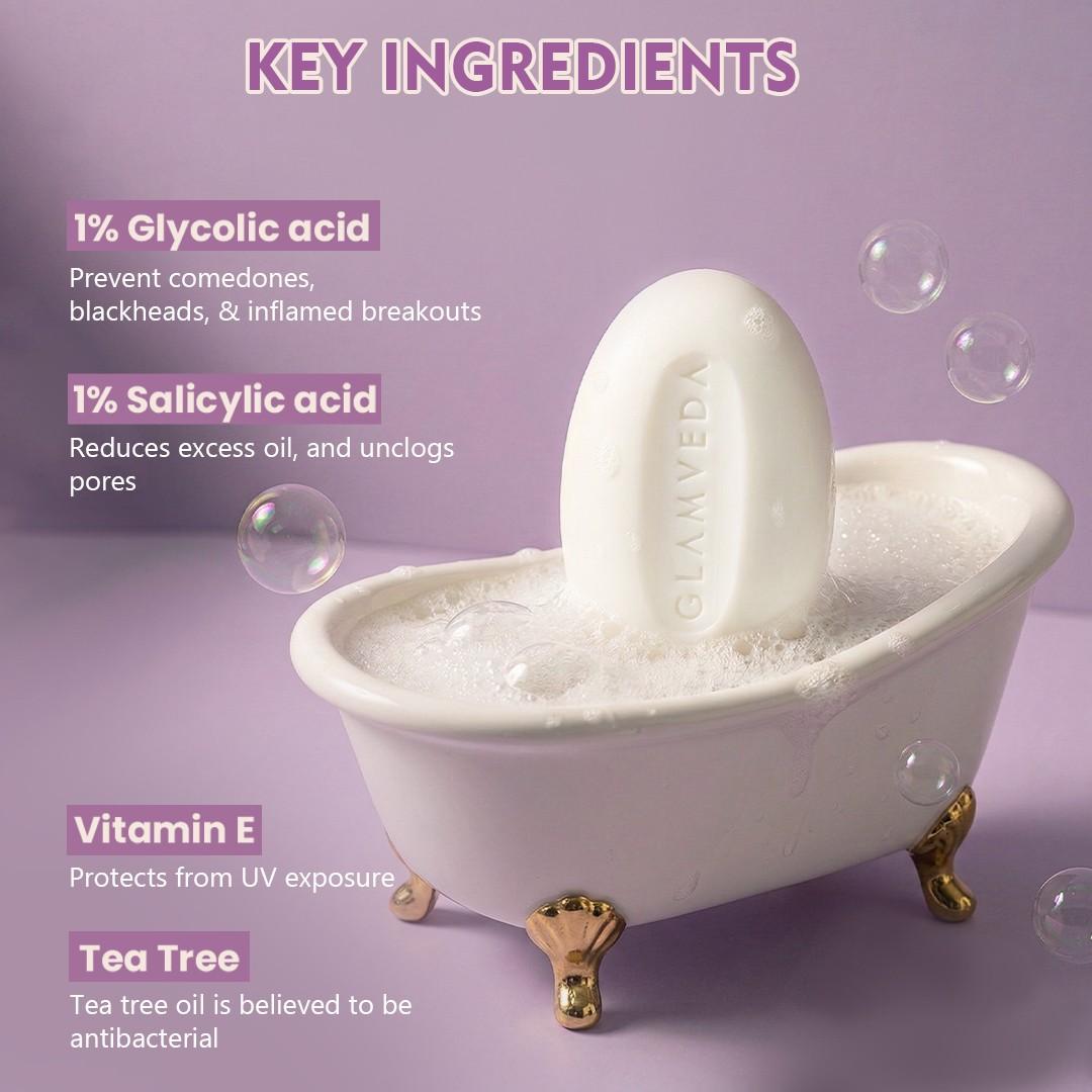 1% Glycolic Acid & 1% ww Salicylic Acid Body Acne Soap Pack of 3