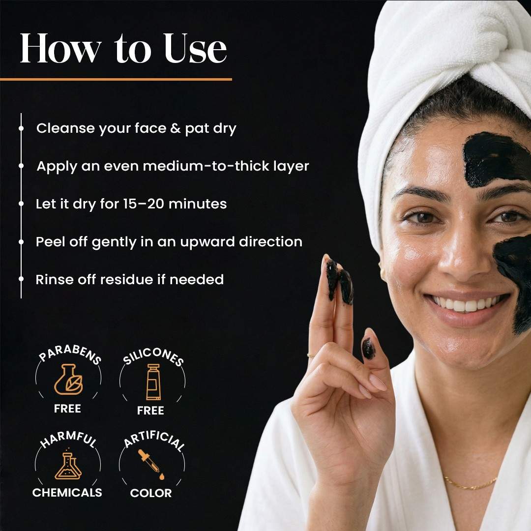 Activated Charcoal Peel Off Mask Removes Blackheads and Whiteheads | 60gm
