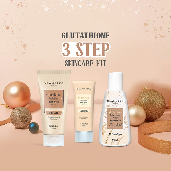 Glamveda Glutathione Brightening & Dark Spots Removal 3 Steps Skincare Routine