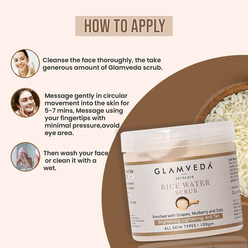 Glamveda Rice water Brightening Face scrub