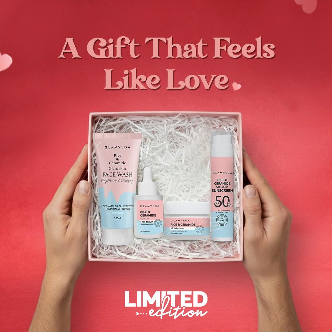 Glamveda Rice & Ceramide Valentine’s Special Complete 4 Step Skincare Kit