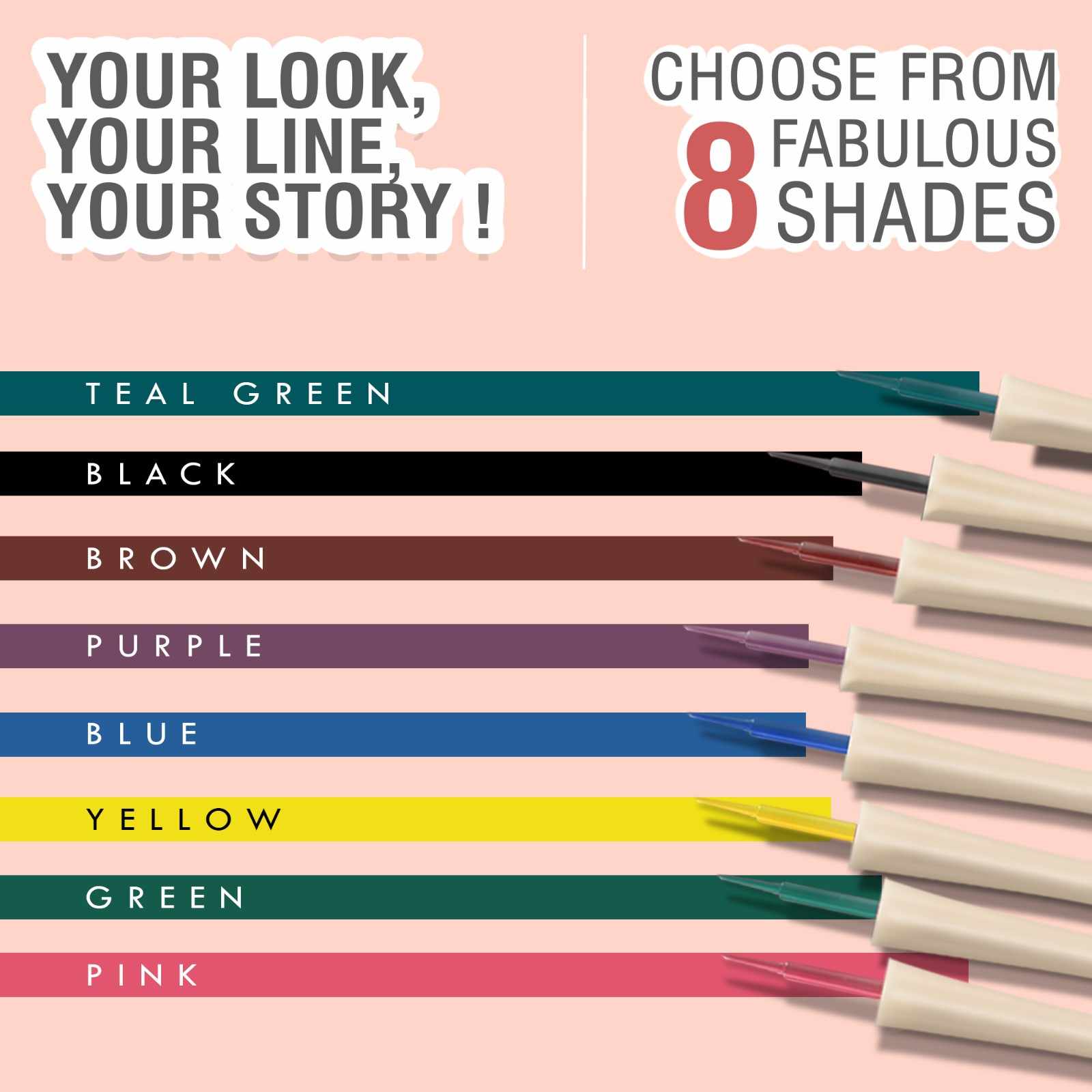 Vibrant Eyeliner Squad – 4 Pop Shades to Glow Up Your Mood | Bold, Waterproof, & Easy to Apply