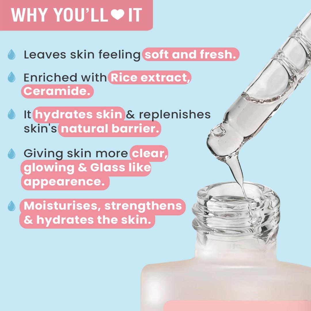 Glamveda Korean Glass Skin Rice Water & Ceramide Vitalizing Serum