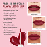 Glamveda Matte Liquid Lipstick, 12Hr Stay, Lightweight & Transferproof, (Cherry Kiss - 029) 4ml