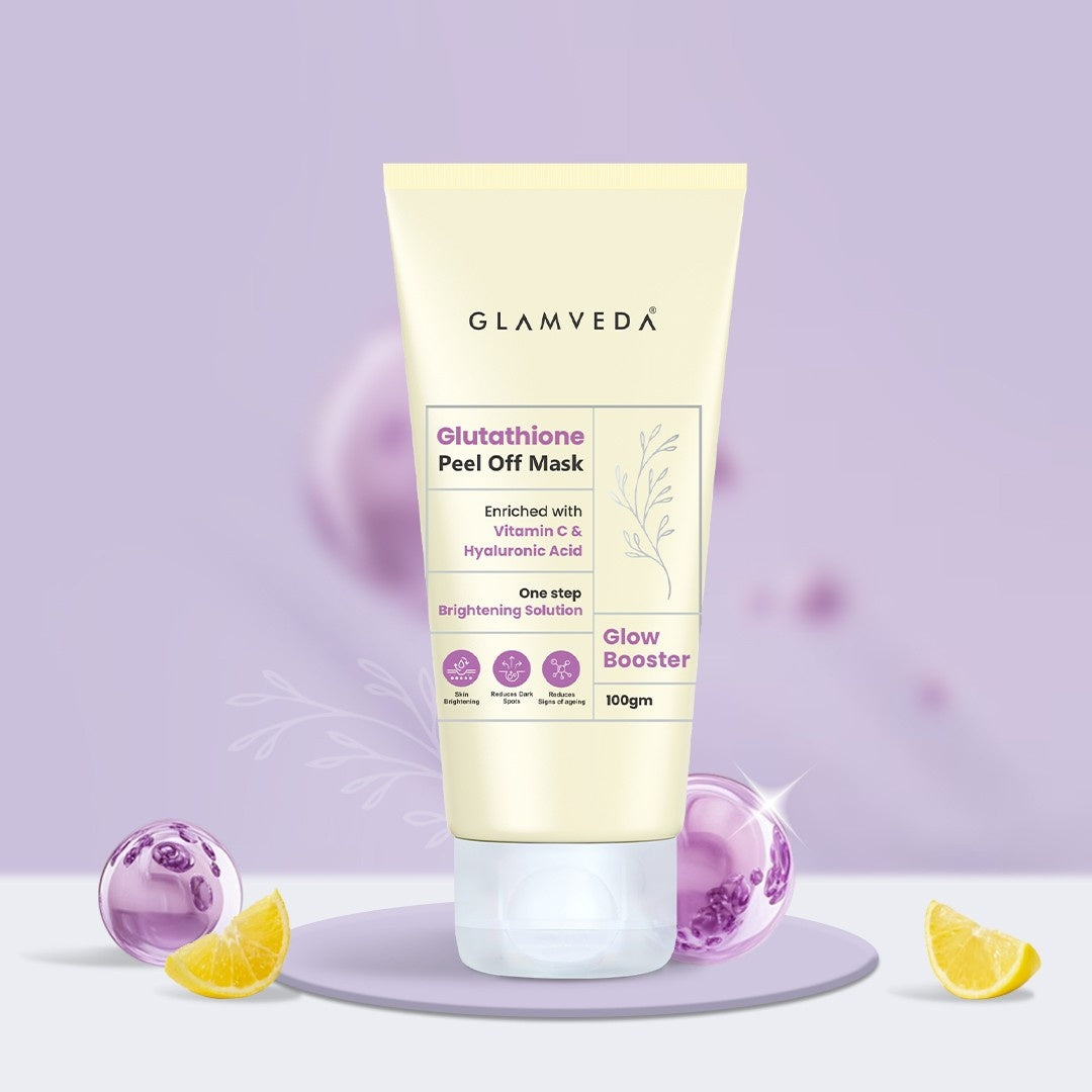 Glamveda Glutathione Peel-Off Mask with Vitamin C & Hyaluronic Acid for Skin Brightening Reduce Dark Spot & Pigmentation
