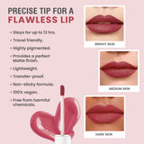 Glamveda Matte Liquid Lipstick, 12Hr Stay, Lightweight & Transferproof, (Obsessed - 017) 4ml