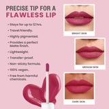 Glamveda Matte Liquid Lipstick, 12Hr Stay, Lightweight & Transferproof, (Lovesick - 014) 4ml