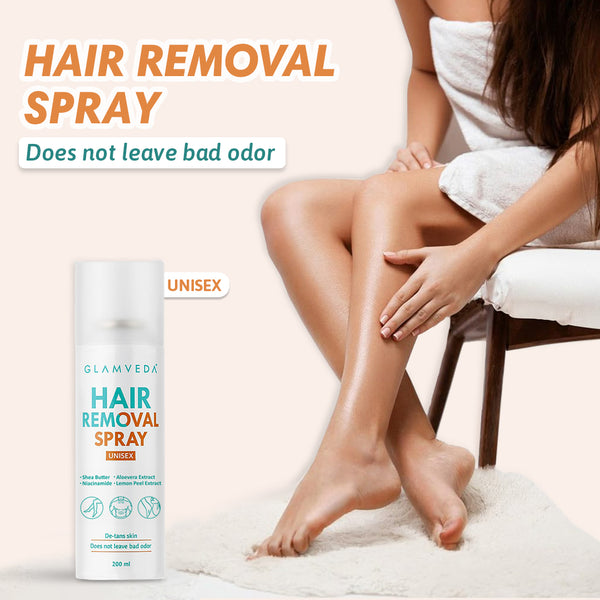 Glamveda Hair Removal Spray for Women & Men | Painless Hair Remover for Legs, Underarms, Chest | For Sensitive Skin & All Skin Types | 200ml