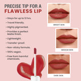 Glamveda Matte Liquid Lipstick, 12Hr Stay, Lightweight & Transferproof, (Night Out - 018) 4ml