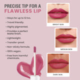 Glamveda Matte Liquid Lipstick, 12Hr Stay, Lightweight & Transferproof, (Sugar mama - 015) 4ml