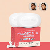 Glamveda 2% Kojic Acid Soap with Niacinamide For Pigmentation, Uneven Skin Tone | 150gm