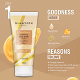 Glamveda Glutathione 4-Step Skincare Routine For Healthy & Radiant Skin | Skin Brightening and Lightening Combo ( Face Wash + Face Cream + Face Serum + Sunscreen )