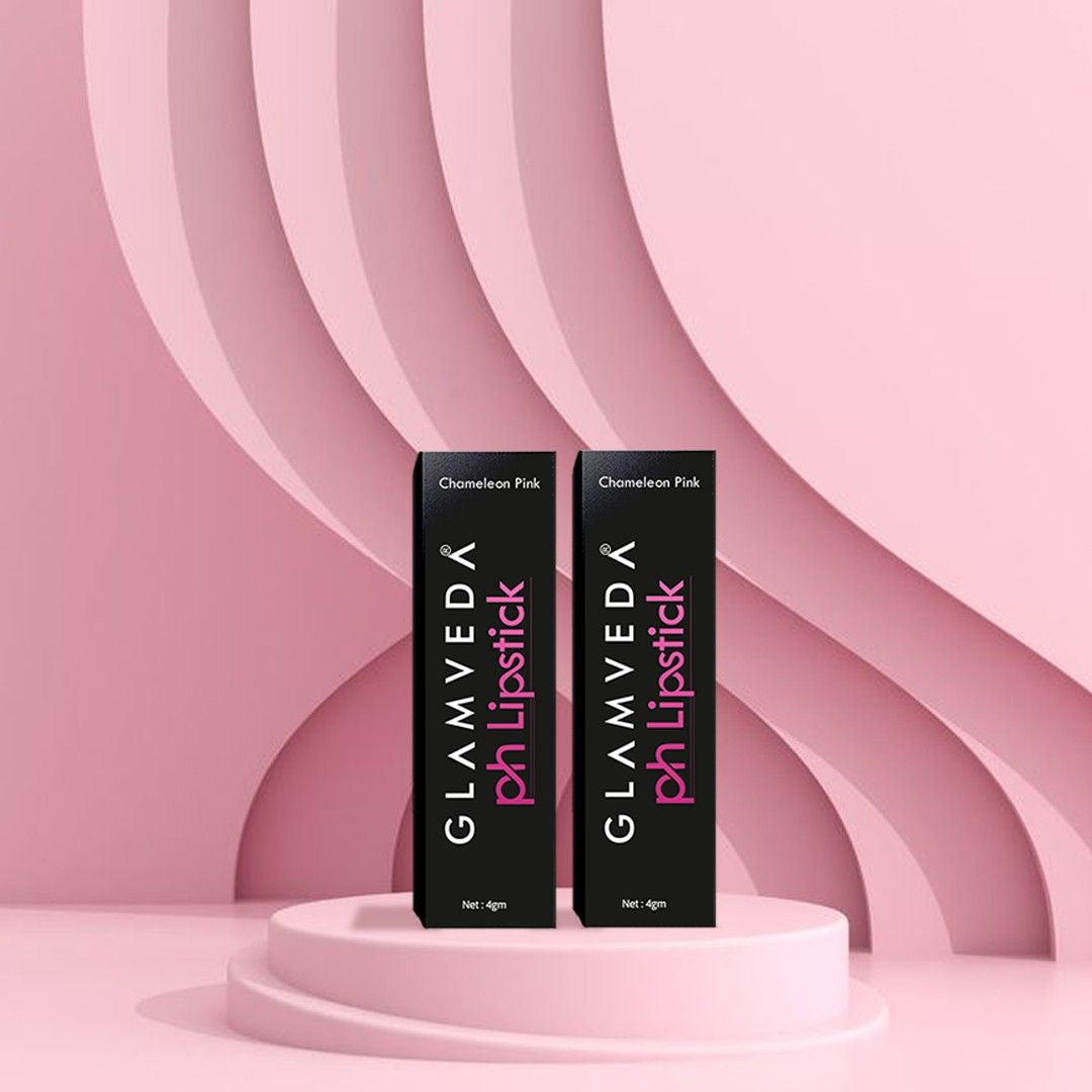 Glamveda PH Lipstick – Black to Glossy Pink Magic with Long-Lasting Nourishment & SPF 10 Pack OF 2 (8Gm)
