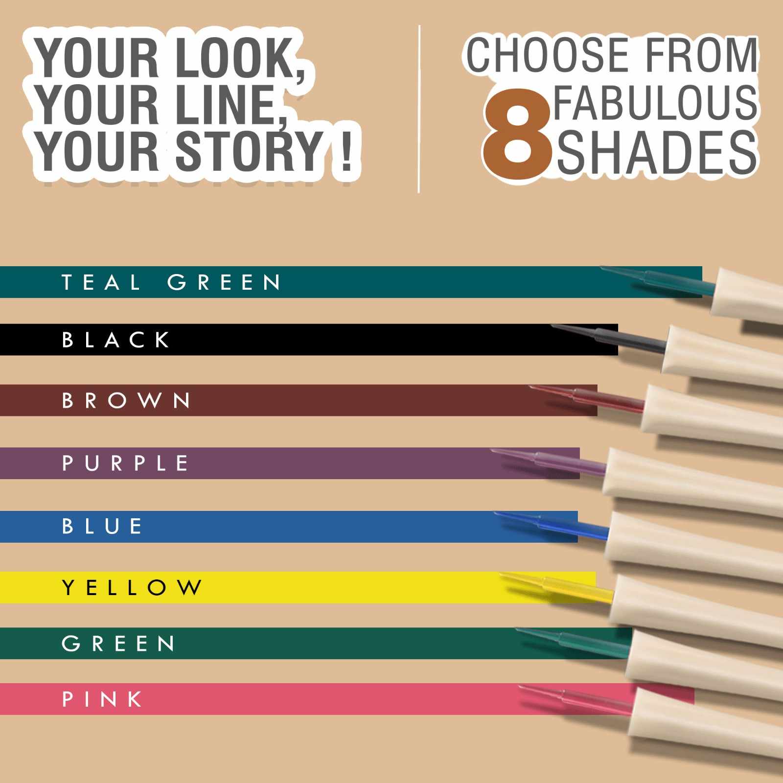 Bold & Lit Eyeliner Set – 4 High-Impact Colors for Creative & Unstoppable Looks | Smudge-Proof