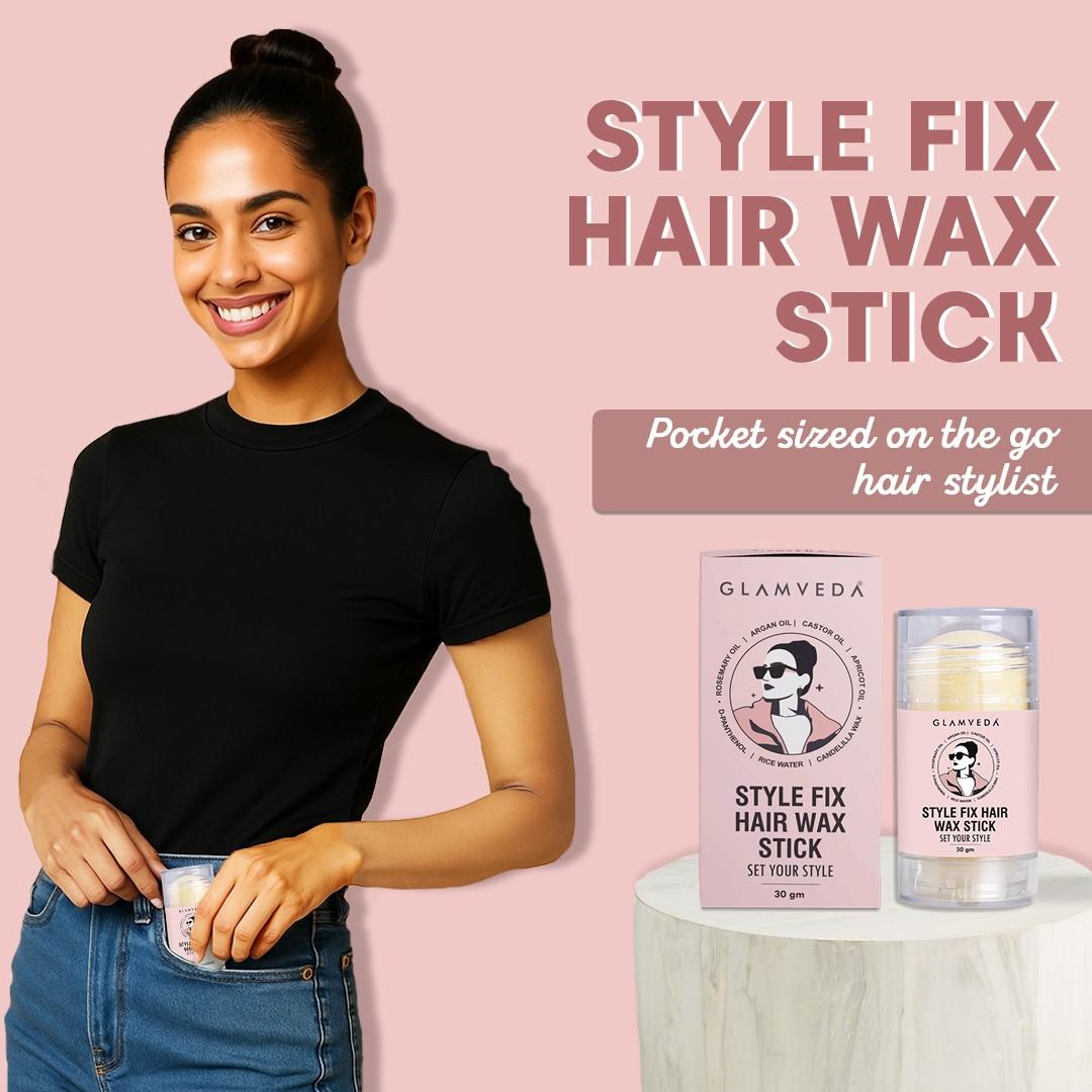 Glamveda Style Fix Hair Wax Stick | Non-Sticky, Non-Greasy Frizz Control for Baby Hair & Flyaways | Hair Styling Stick for All Hair Types
