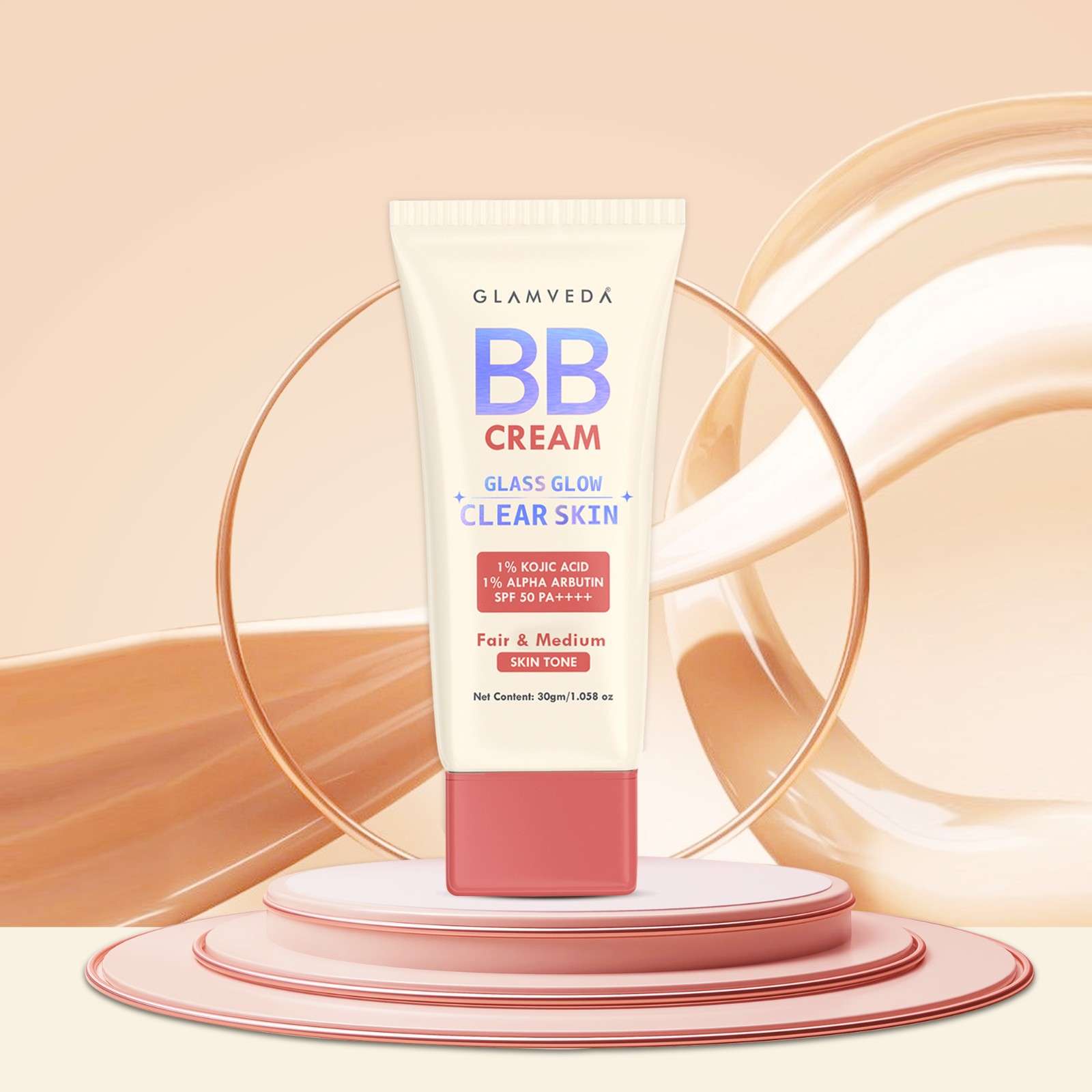 Glamveda BB Cream for Fair & Medium Skin Tone With SPF 50++++