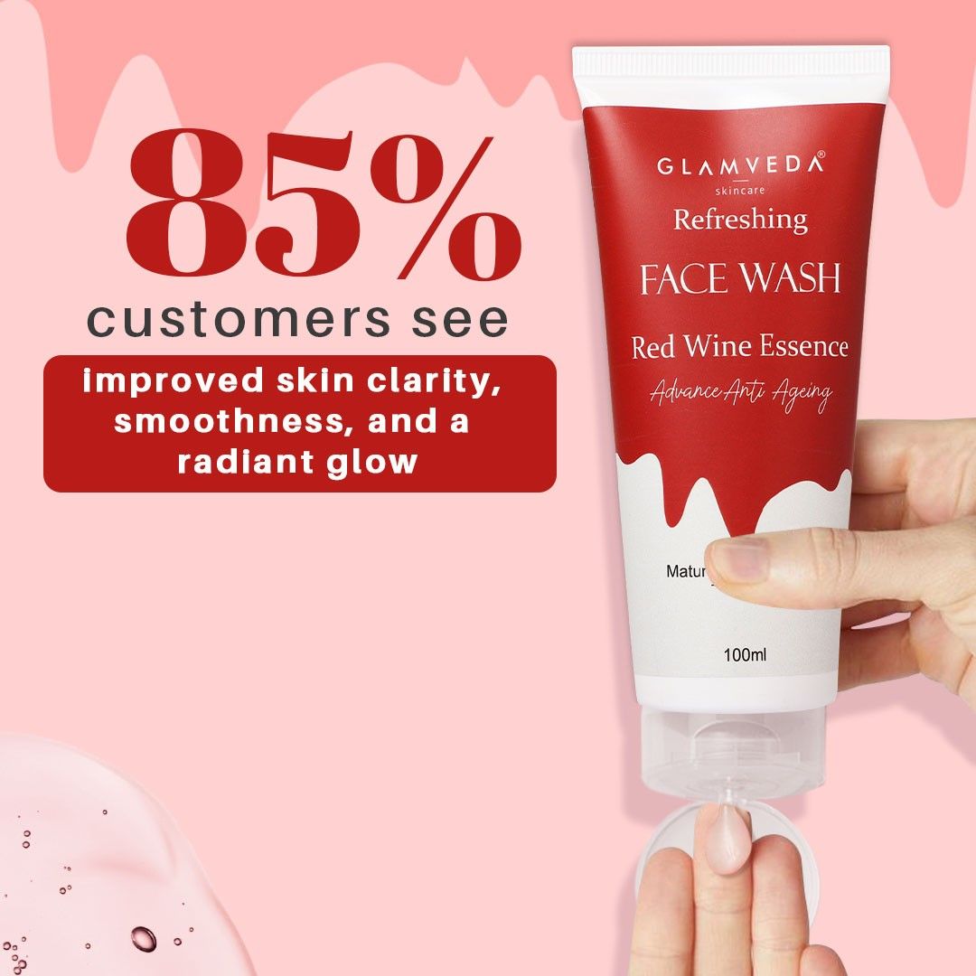 Glamveda Red Wine Advance Anti Ageing Face Wash