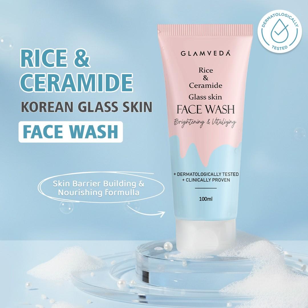 Glamveda Rice & ceramide Glass Skin Face Wash