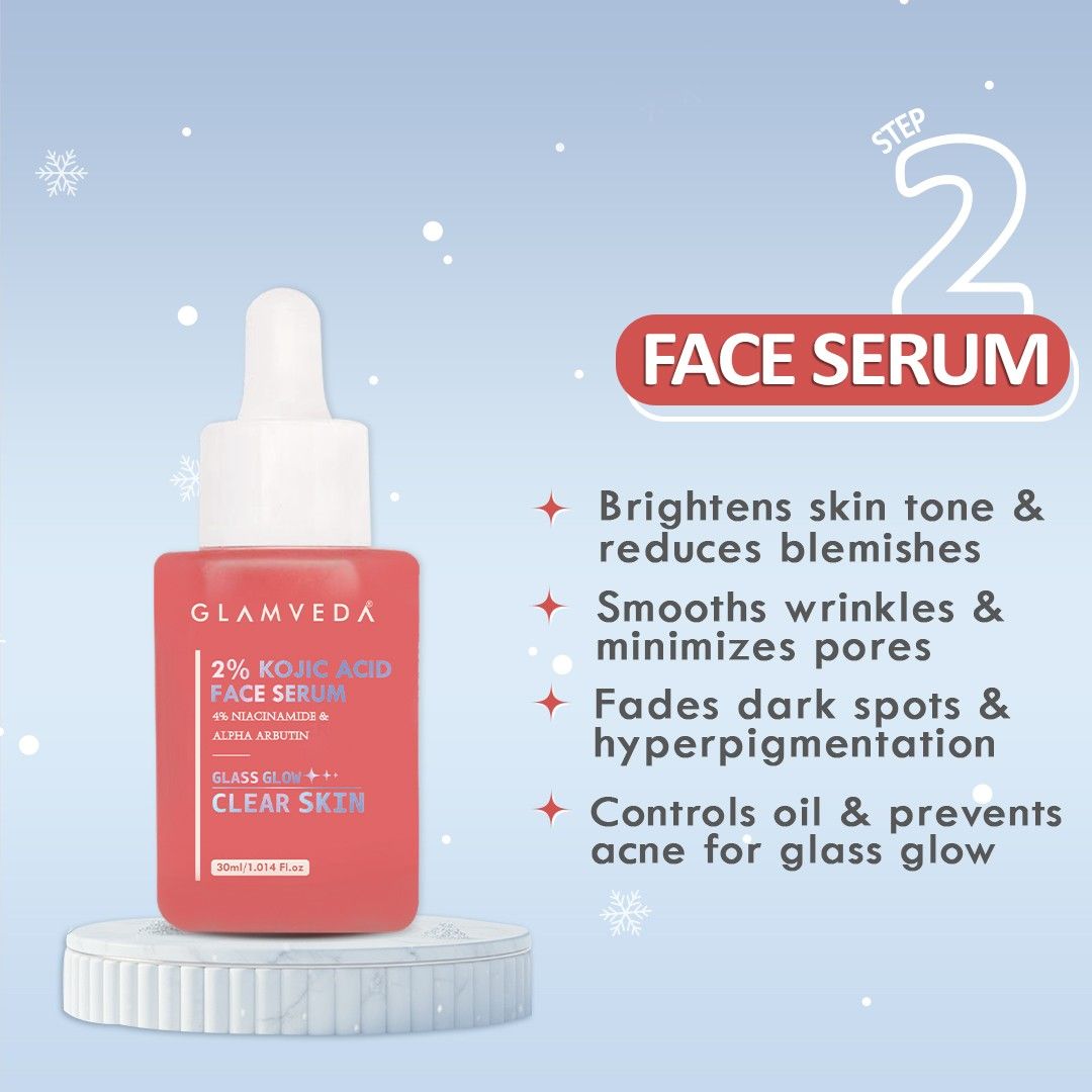 2% Kojic Acid 6-Step Skincare Routine-  Facewash, Spot Corrector, Serum, BB Cream(Dark), Cream & Lotion