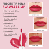 Glamveda Matte Liquid Lipstick, 12Hr Stay, Lightweight & Transferproof, (Breakup kiss - 016) 4ml