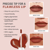 Glamveda Matte Liquid Lipstick, 12Hr Stay, Lightweight & Transferproof, (Cappuccino - 021) 4ml