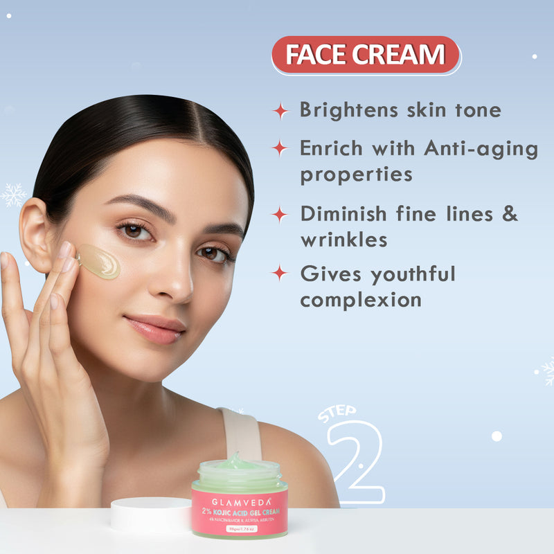 Kojic Acid 3-Step Winter Care Combo |Spot Corrector + Face Cream + Body Lotion